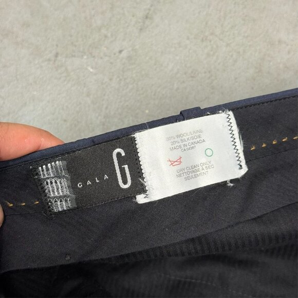 NWT Gaga G Dress Pants Zignone Wool & Silk Trousers Italy Micro-Check Blue 44x29 - Picture 6 of 9